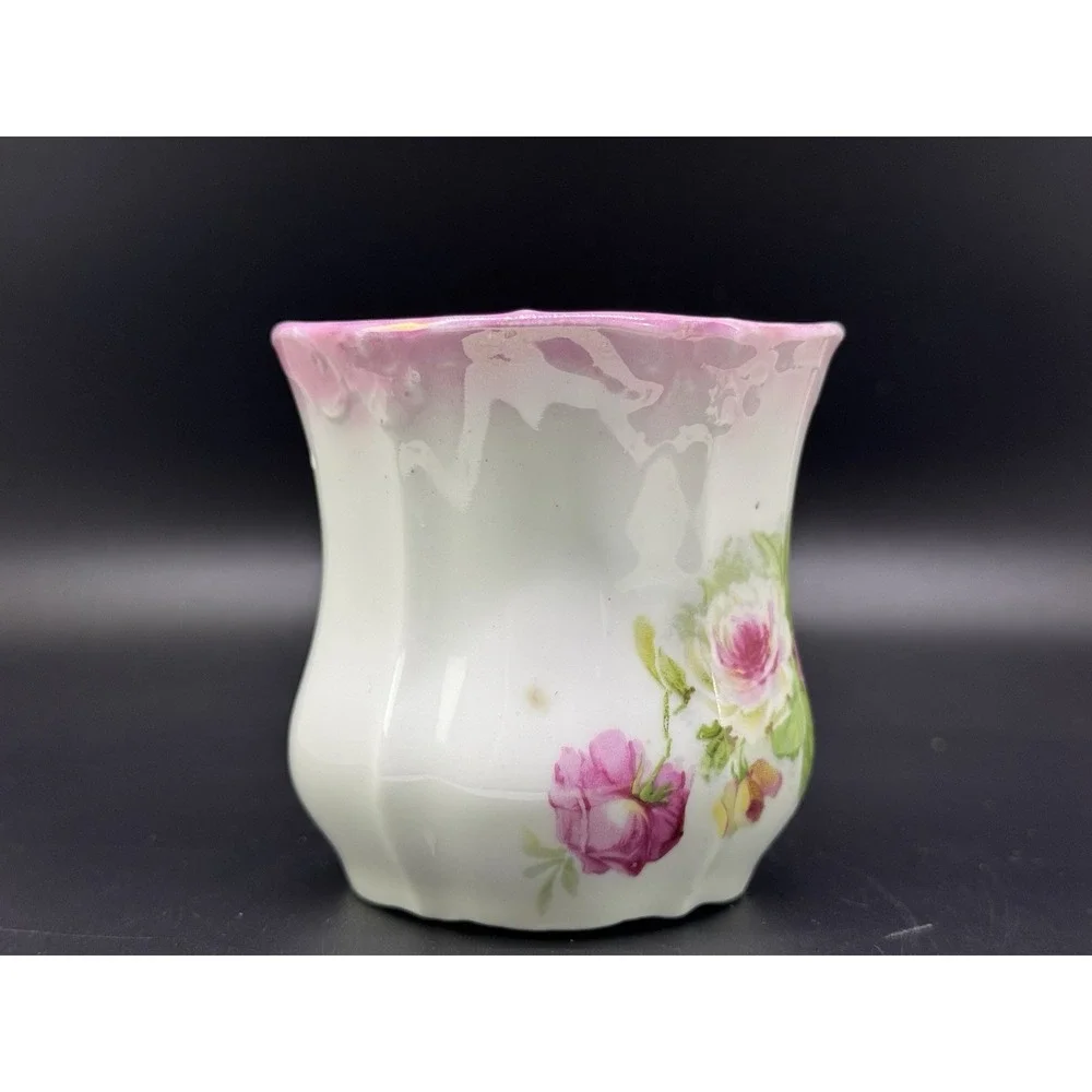 Antique‎ Floral Shaving Mug Mustache Cup with Soap Shelf No Chips or Cracks